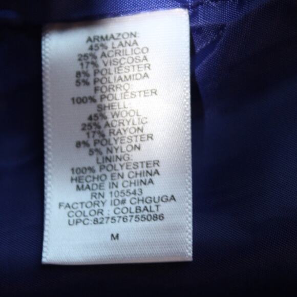 Narciso Rodriguez x Design Nation Cobalt Wrap Coat Wool Blend Medium - Picture 5 of 5